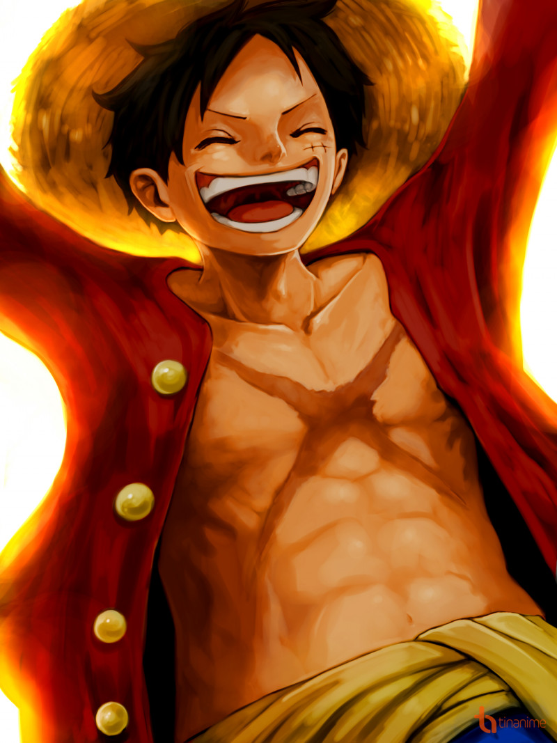 Hình ảnh Luffy cơ bắp cười tươi rất đẹp